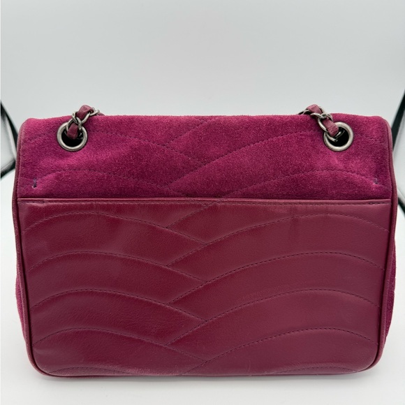 Chanel Fuchsia Suede Chain Shoulder Bag - Picture 3 of 11